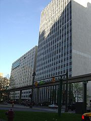 The Coleman A. Young Municipal Center, looking southeast from ...