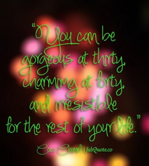 Coco chanel irresistible for the rest of your life quote