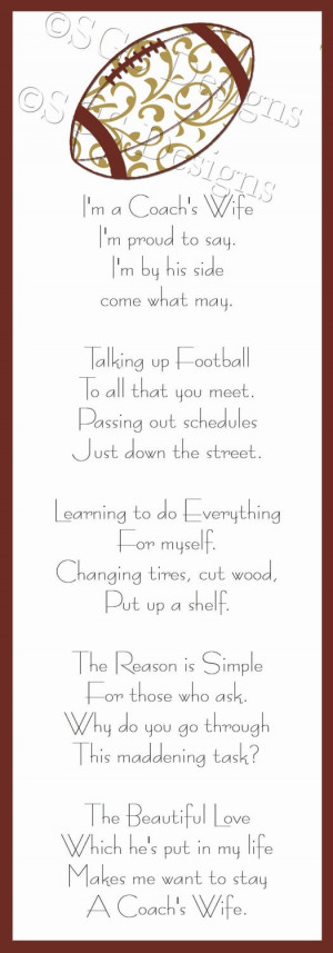 Coach's Wife Poem Printable by SouthernGypsySoul on Etsy, $10.00