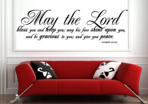 MAY THE LORD BLESS YOU AND KEEP YOU Vinyl Wall Quote X LARGE 47x14