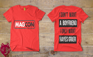 ... Magcon Boys Quote and Logo Red Unisex Short Sleeve Jersey T-Shirt