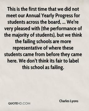 Charles Lyons - This is the first time that we did not meet our Annual ...