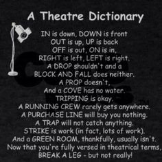 Theater dictionary (Except that 