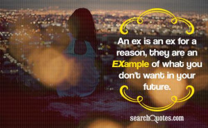 An ex is an ex for a reason, they are an EXample of what you don't ...