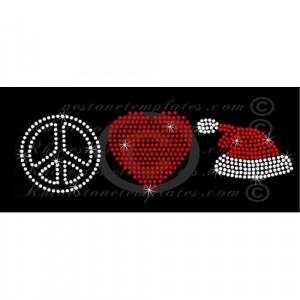 Product Code: Peace Heart Santa hat Rhinestone Download