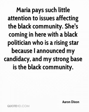 Maria pays such little attention to issues affecting the black ...