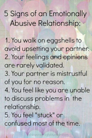 ... signs of an emotionally abusive relationship / Life Interrupted By