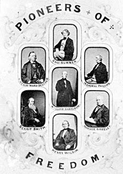 Portraits of abolitionists Charles Sumner, Henry Ward Beecher, Wendell ...