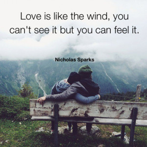 ... like the wind, you can't see it but you can feel it. - Nicholas Sparks