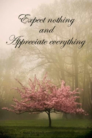Expect nothing. Appreciate everything.