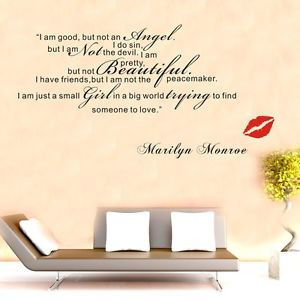 Sexy-Lips-Small-Girl-Big-World-Marilyn-Monroe-Quote-Wall-Sticker-Art ...