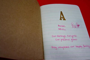 Will you have a think about what to write in your Love Alphabet book?
