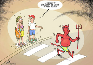 Cartoon: Is it too hot here? (medium) by rodrigo tagged heat,wave ...