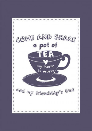 Tea Print 'Come and share a pot of tea my home by designedbywink