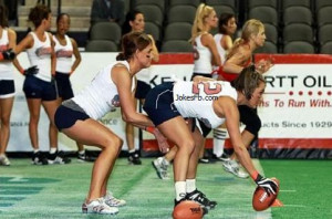 Girls in Football Ground Playing American Football Funny Sports Women ...