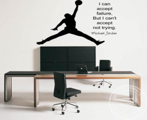 Large Michael Jordan Basketball Inspirational Wall Sticker Quote Vinly ...