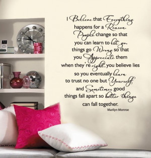 Marilyn Monroe I Believe Everything Better Quote Vinyl Wall Window ...