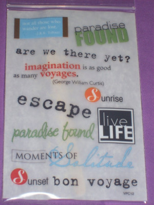 Vacation Sayings (scrapbook rub ons)