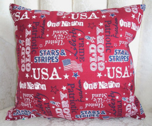 RED PATRIOTIC AMERICANA Words and Phrases Pillow. Perfect for July 4th ...
