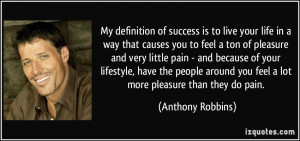 My definition of success is to live your life in a way that causes you ...