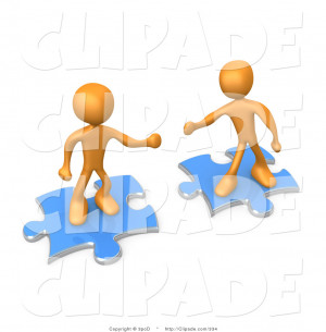 clip-art-of-two-orange-people-on-two-blue-puzzle-pieces-reaching-out ...