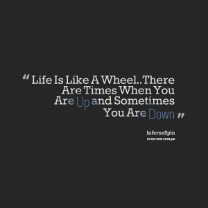 ... like a wheelthere are times when you are up and sometimes you are down
