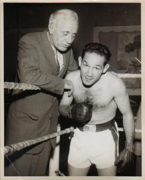 Willie Pep and trainer Bill Gore