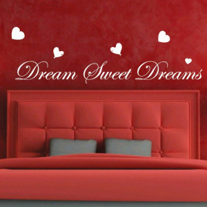 Dream Sweet Dreams Love Heart Art Bedroom Wall Quote Stickers Wall ...