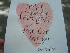 Love Quote N.4 Original watercolor gouache china ink by CATILUSTRE