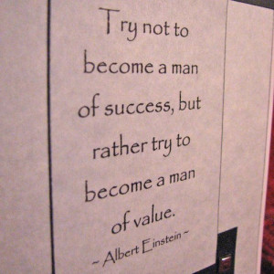 Handmade Graduation Card - Be a Man of Value / Einstein quote