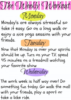 Workout Routines Pinterest Fun weekly workout routine