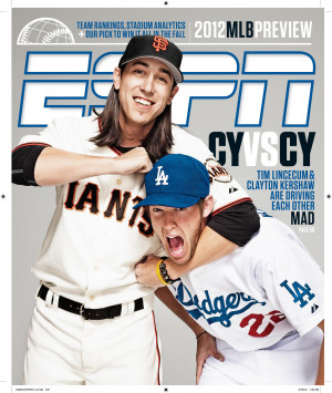 ... Tim Lincecum of the SF Giants noogies the Dodgers’ Clayton Kershaw