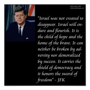 JFK & Israel Quote Poster