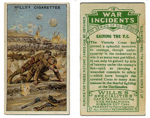 Cigarette card from Wills cigarette packet c. 1915 – Gaining the VC ...