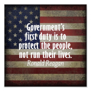 Ronald Reagan Quote on Duty of Government Photo Art