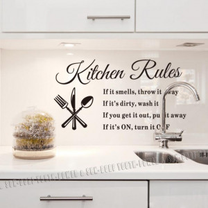 Modern-kitchen-rules-Quote-Art-Motto-Words-Wall-Sticker-Decal-Mural ...
