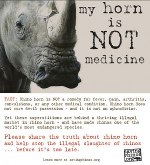 you can help the rhino please share the truth about rhino horn