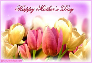 Mother’s day card with tulips