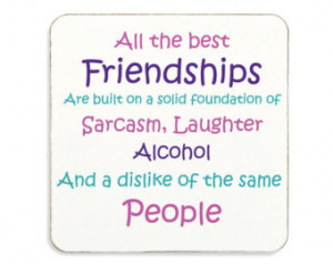 Best Friends Coaster Cork Backed Friendship Novelty Quote Funny Gift