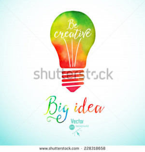 ... quote. Creative light bulb, Big idea, Creative Research - stock vector