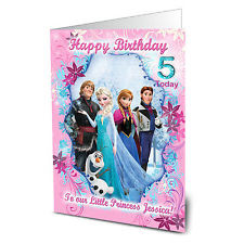 ELSA FROZEN INSPIRED BIRTHDAY CARD PERSONALISED (ALSO INSIDE) A5 GLOSS