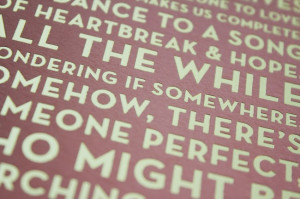 work wednesday: gold foil love quotes.