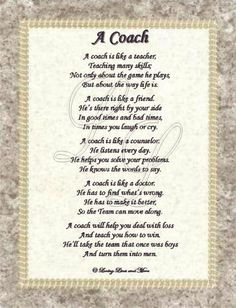 Softball Quotes For Coaches A coach poem