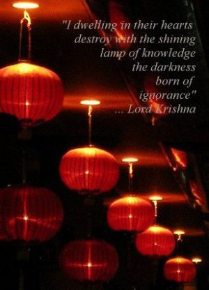 dwelling in their hearts destroy with the shining lamp of knowledge ...