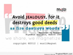 ... Jealousy (Prophet Muhammad ï·º Quote) - Hadith ← Prev Next