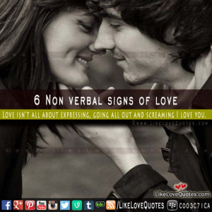 Non verbal signs of love