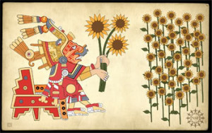 Aztec Sunflowers Background