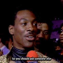 Eddie Murphy at the ‘Purple Rain’ premiere when asked what he ...