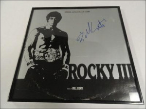 Bill Conti Signed Framed Rocky Iii Soundtrack Album Composer