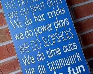 Wooden Sign In This Home .... We do Hockey (Toronto Maple Leafs blue ...